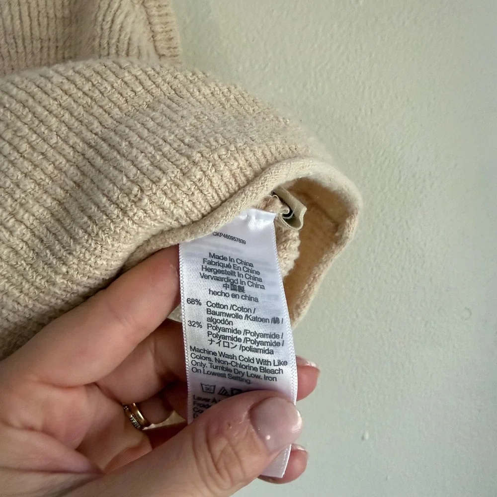 Madewell Ribbed Cutoff Cropped Sweater Tank Top Size Small Beige‎ - Picture 4 of 4
